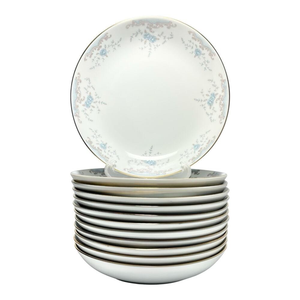 Imperial “Seville” Set of 12 Porcelain Coupe Soup Bowls 7 1/2”